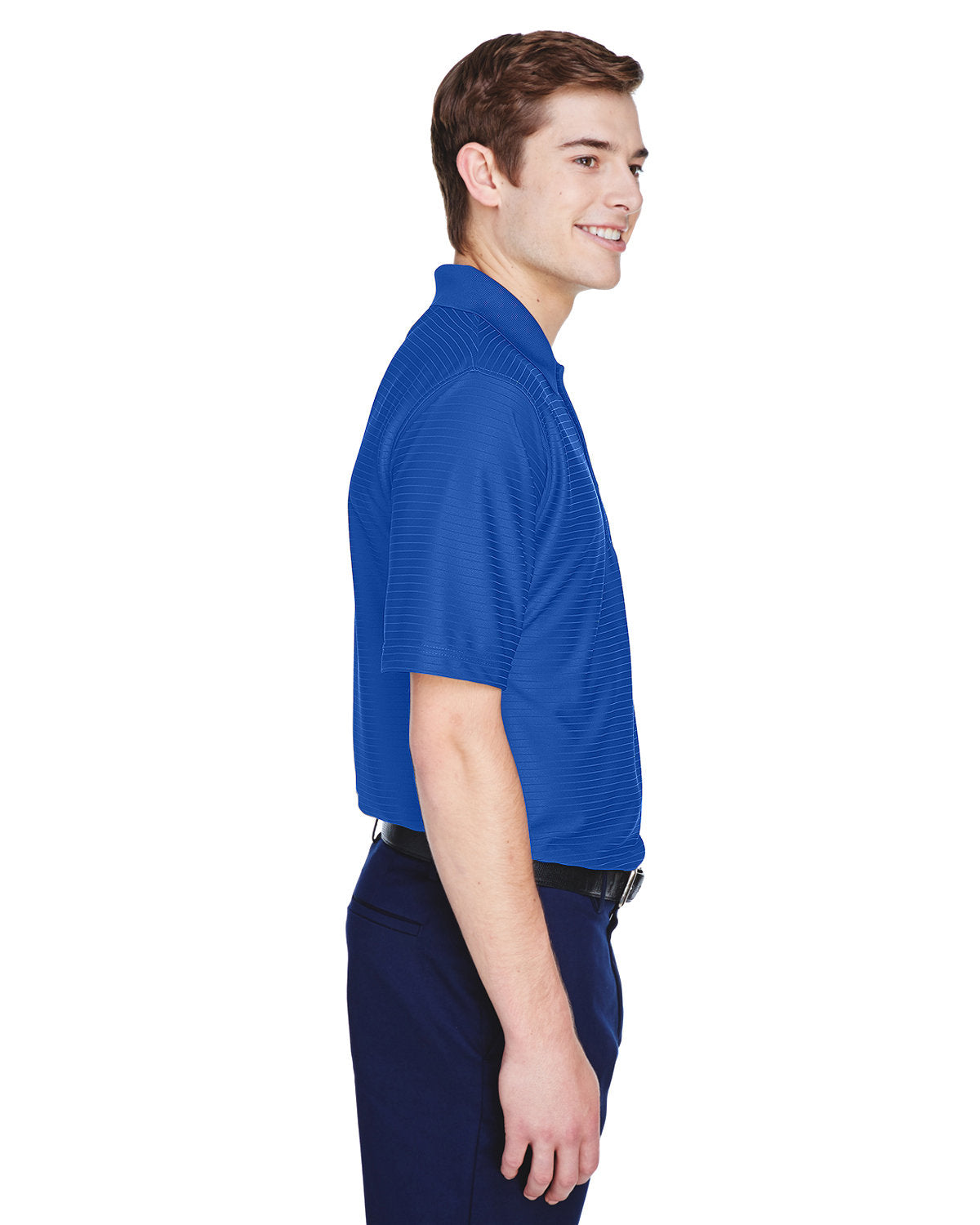 no-logo UltraClub Cool & Dry Elite Tonal Stripe Performance Polo-Men's Polos-UltraClub-Thread Logic
