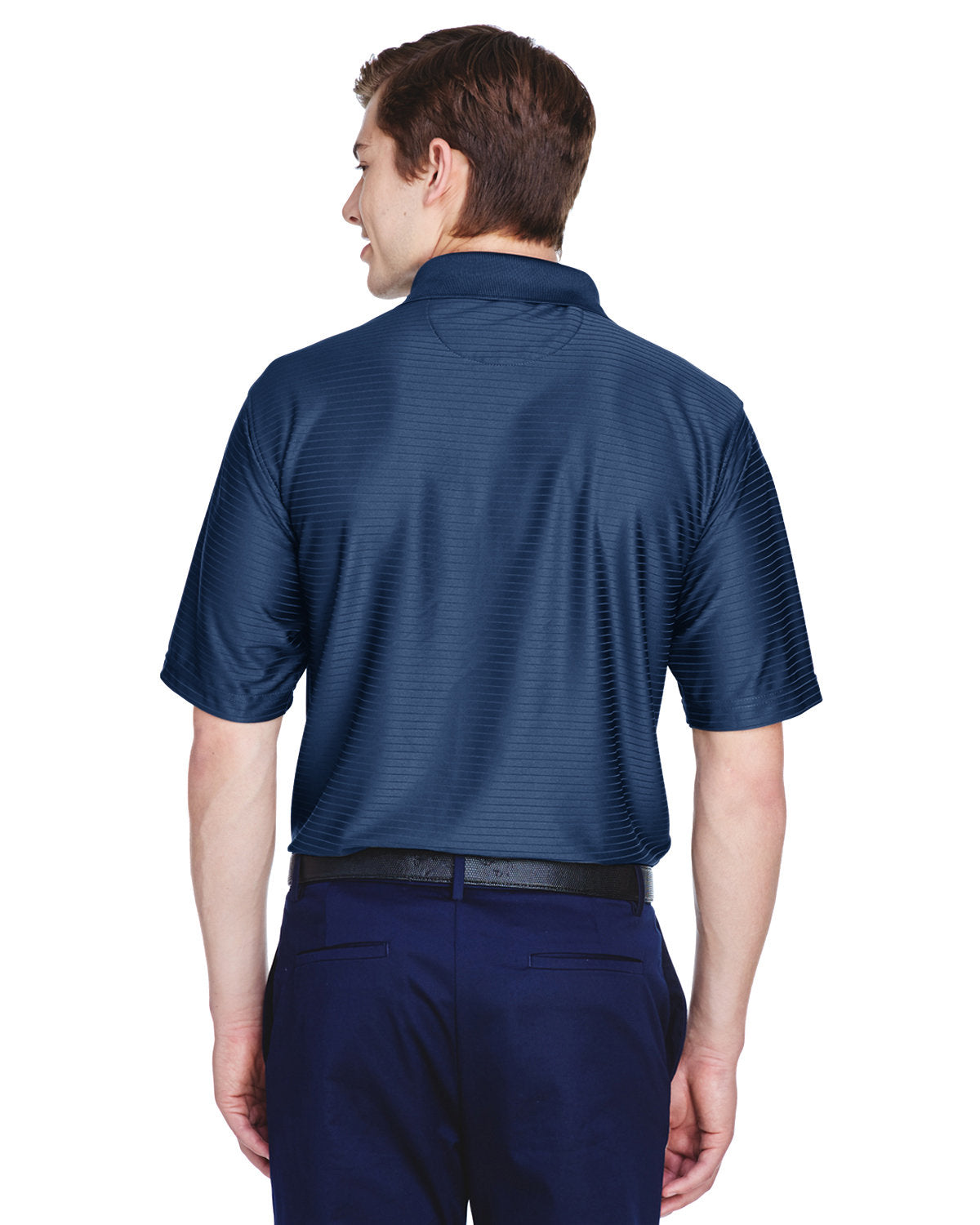 no-logo UltraClub Cool & Dry Elite Tonal Stripe Performance Polo-Men's Polos-UltraClub-Thread Logic