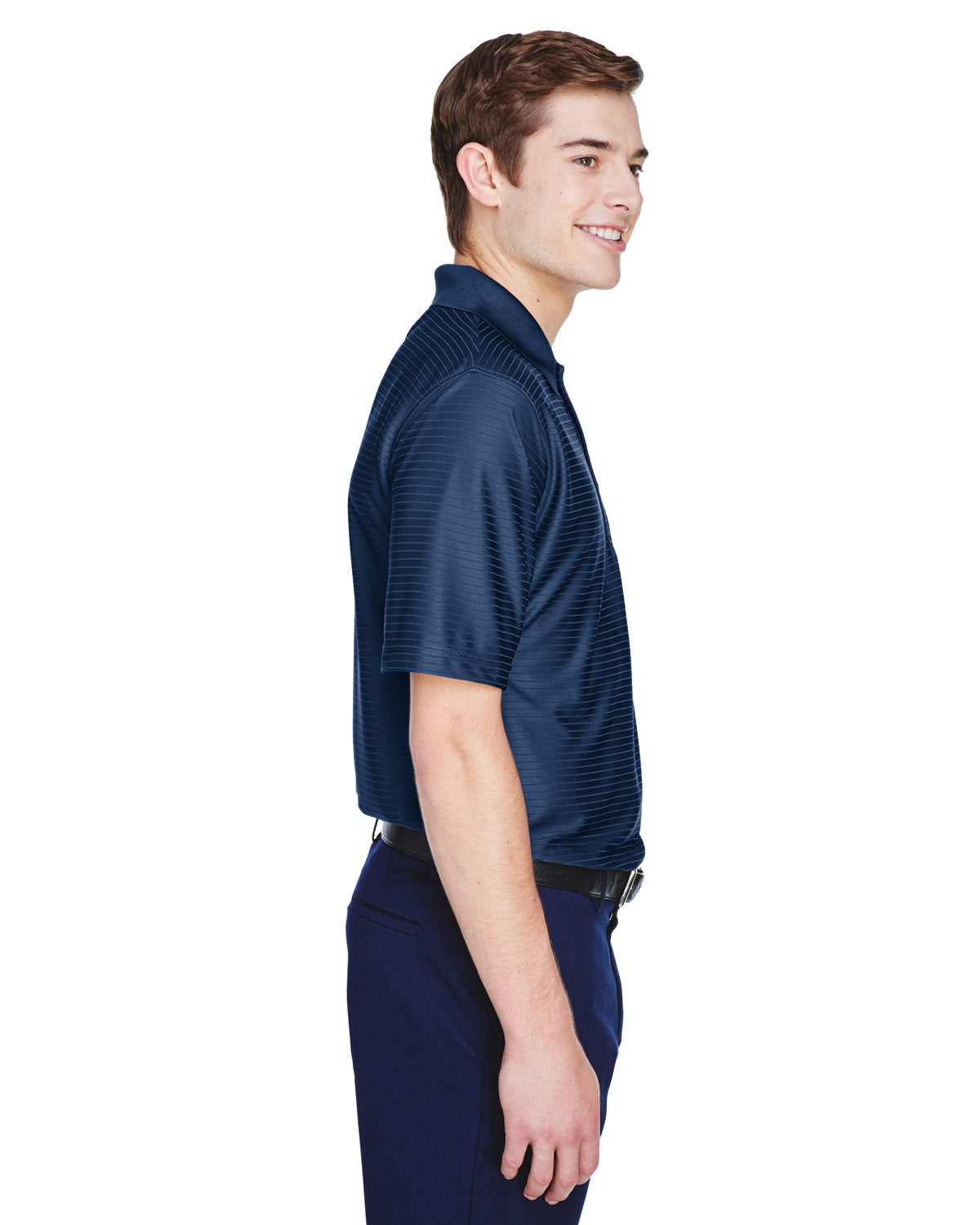 no-logo UltraClub Cool & Dry Elite Tonal Stripe Performance Polo-Men's Polos-UltraClub-Thread Logic