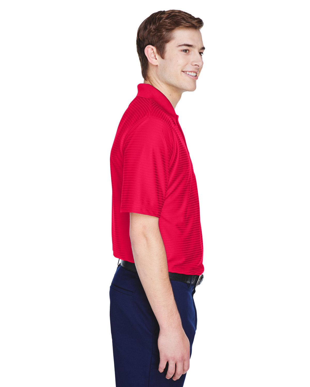 no-logo UltraClub Cool & Dry Elite Tonal Stripe Performance Polo-Men's Polos-UltraClub-Thread Logic