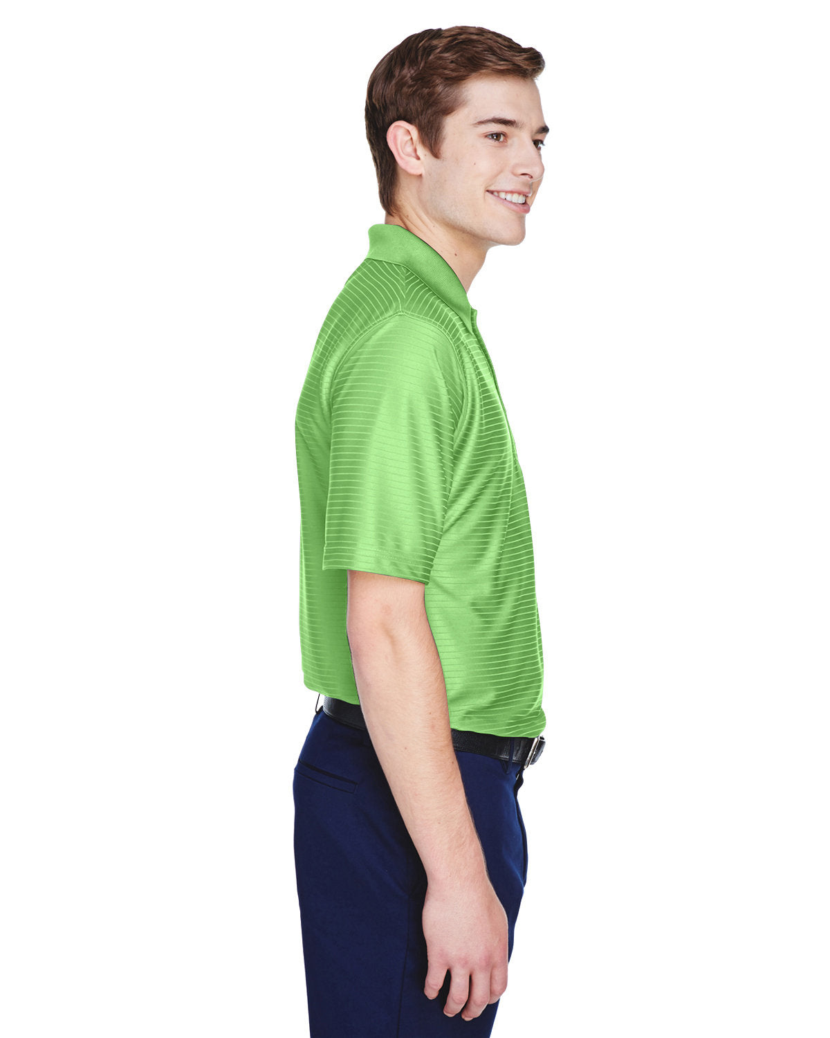 no-logo UltraClub Cool & Dry Elite Tonal Stripe Performance Polo-Men's Polos-UltraClub-Thread Logic
