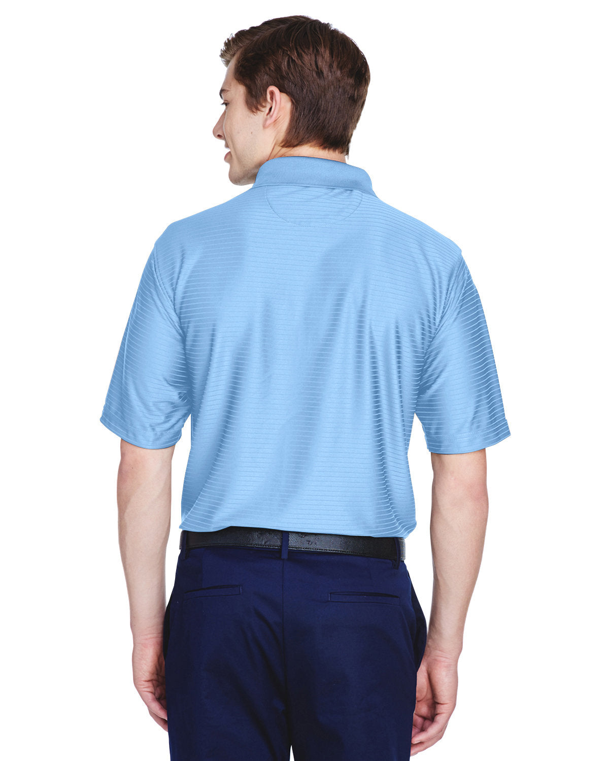 no-logo UltraClub Cool & Dry Elite Tonal Stripe Performance Polo-Men's Polos-UltraClub-Thread Logic