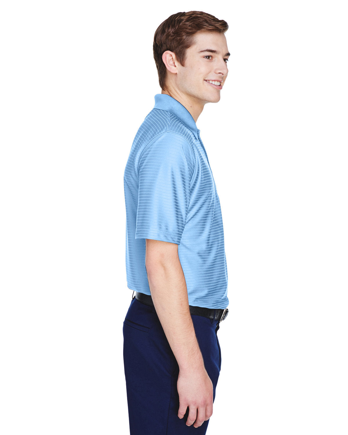 no-logo UltraClub Cool & Dry Elite Tonal Stripe Performance Polo-Men's Polos-UltraClub-Thread Logic