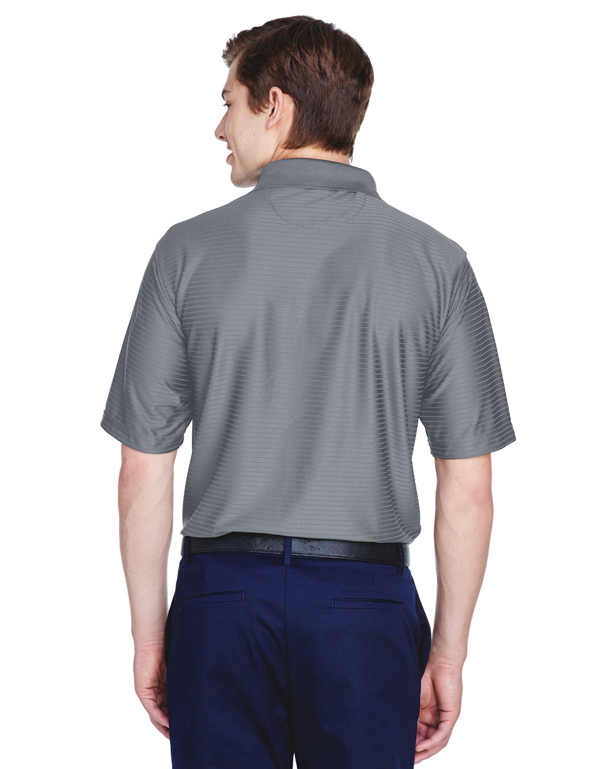 no-logo UltraClub Cool & Dry Elite Tonal Stripe Performance Polo-Men's Polos-UltraClub-Thread Logic