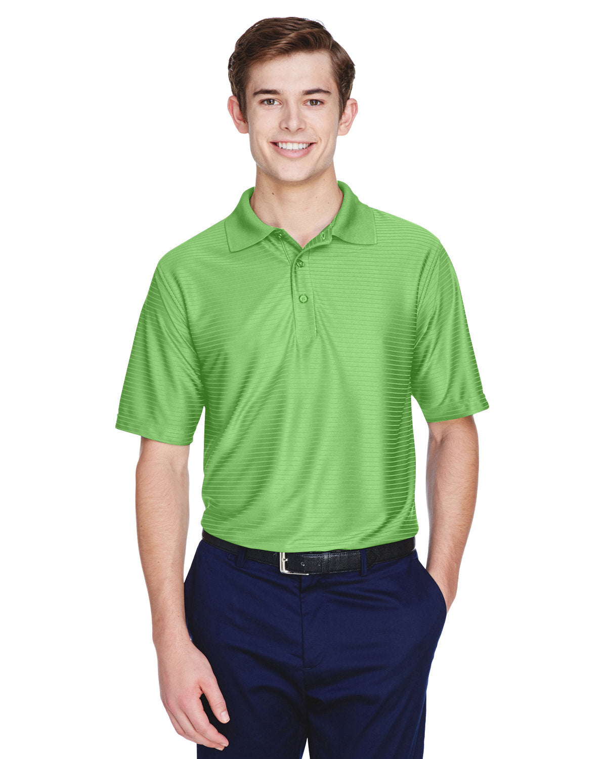  UltraClub Cool & Dry Elite Tonal Stripe Performance Polo-Men's Polos-UltraClub-Apple-S-Thread Logic