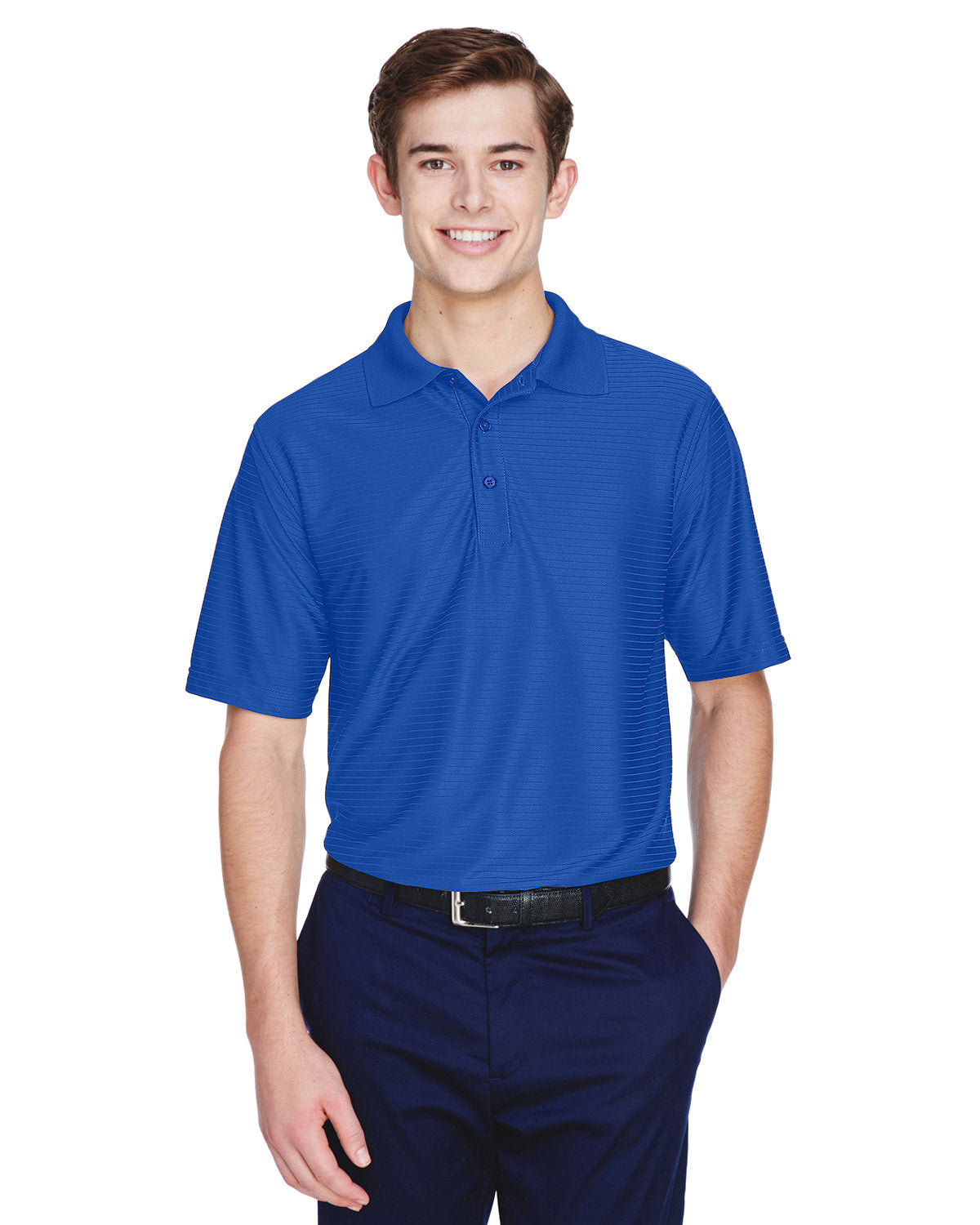  UltraClub Cool & Dry Elite Tonal Stripe Performance Polo-Men's Polos-UltraClub-Cobalt-S-Thread Logic