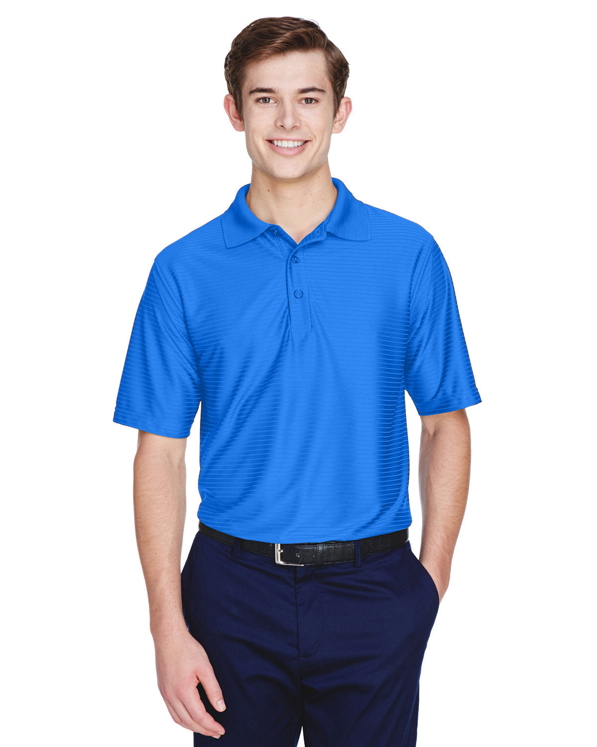  UltraClub Cool & Dry Elite Tonal Stripe Performance Polo-Men's Polos-UltraClub-Royal-S-Thread Logic