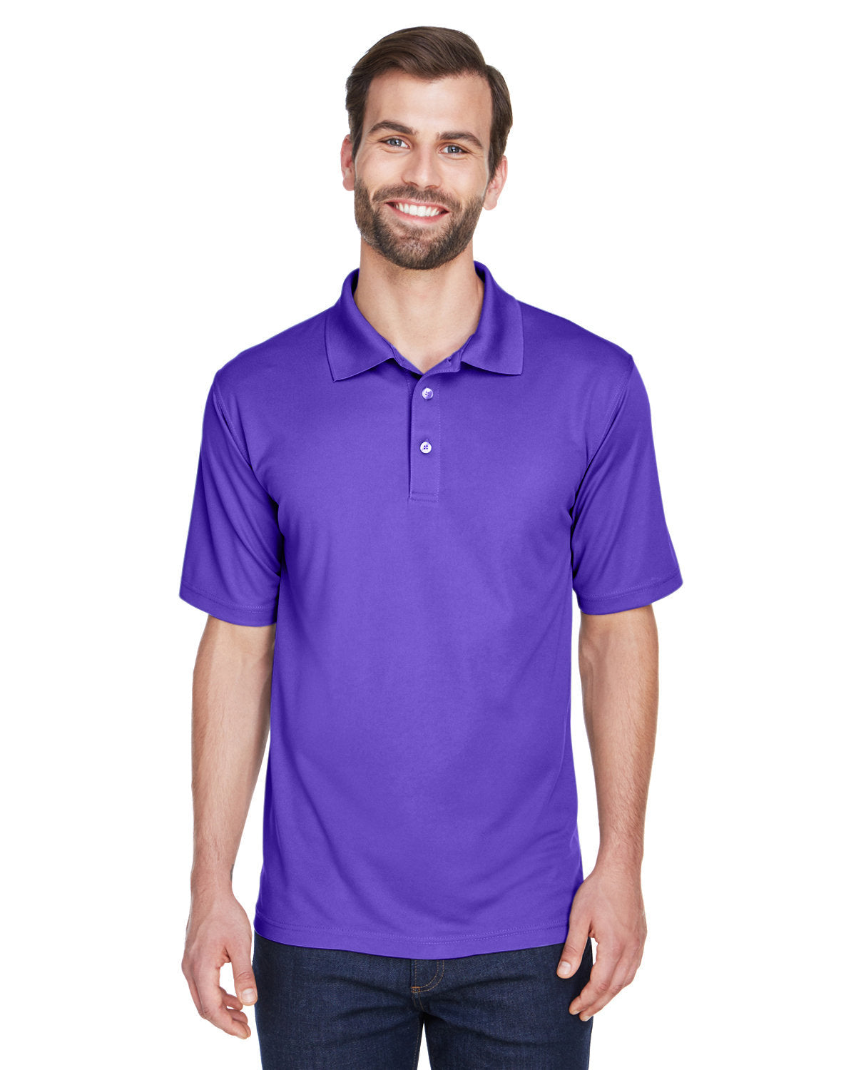  UltraClub Cool & Dry Mesh Pique Polo-Men's Polos-UltraClub-Purple-S-Thread Logic