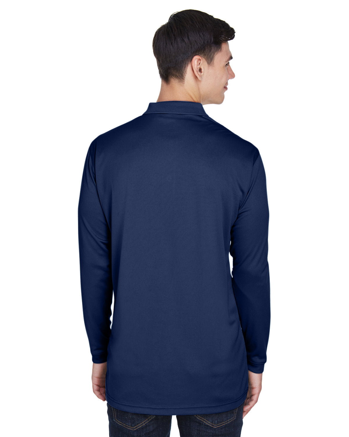 no-logo UltraClub Cool & Dry Sport Long-Sleeve Polo-Men's Polos-UltraClub-Thread Logic