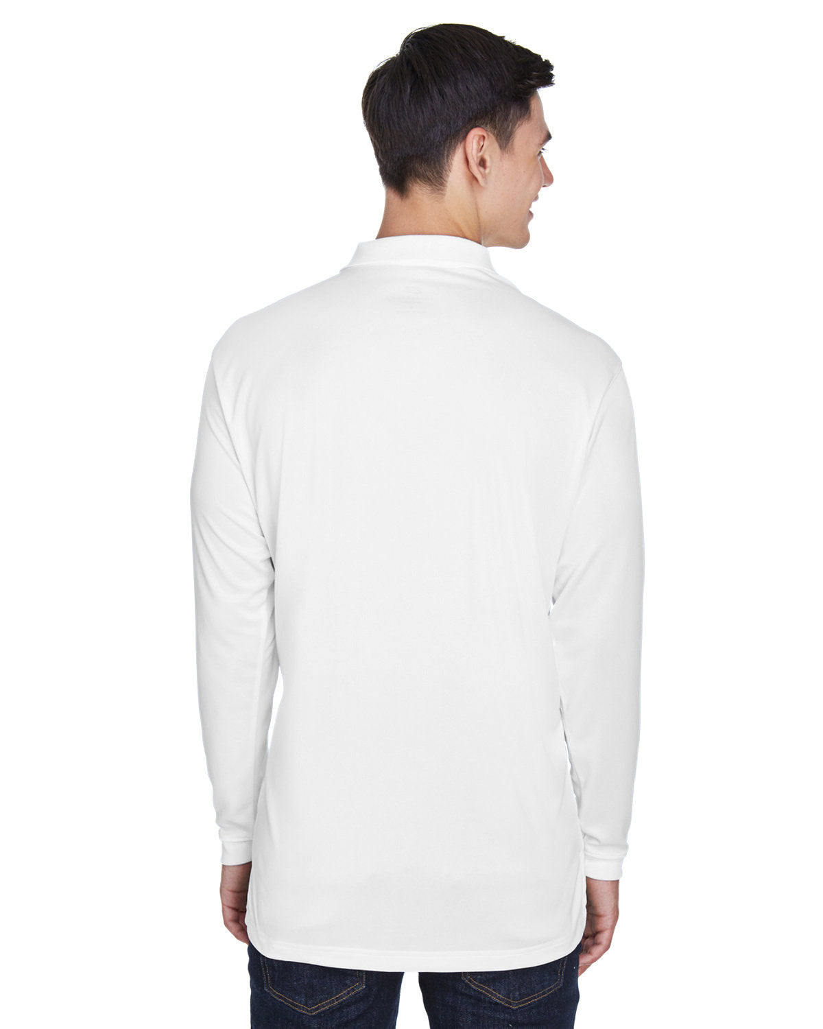 no-logo UltraClub Cool & Dry Sport Long-Sleeve Polo-Men's Polos-UltraClub-Thread Logic