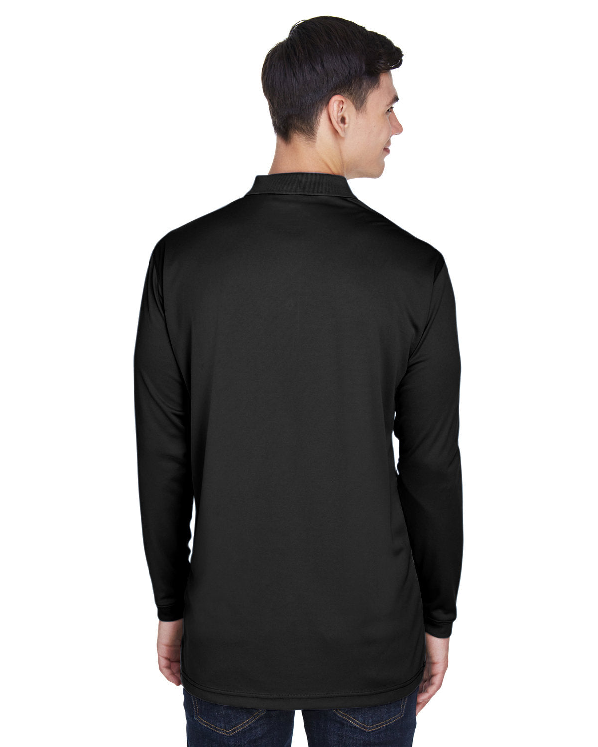 no-logo UltraClub Cool & Dry Sport Long-Sleeve Polo-Men's Polos-UltraClub-Thread Logic