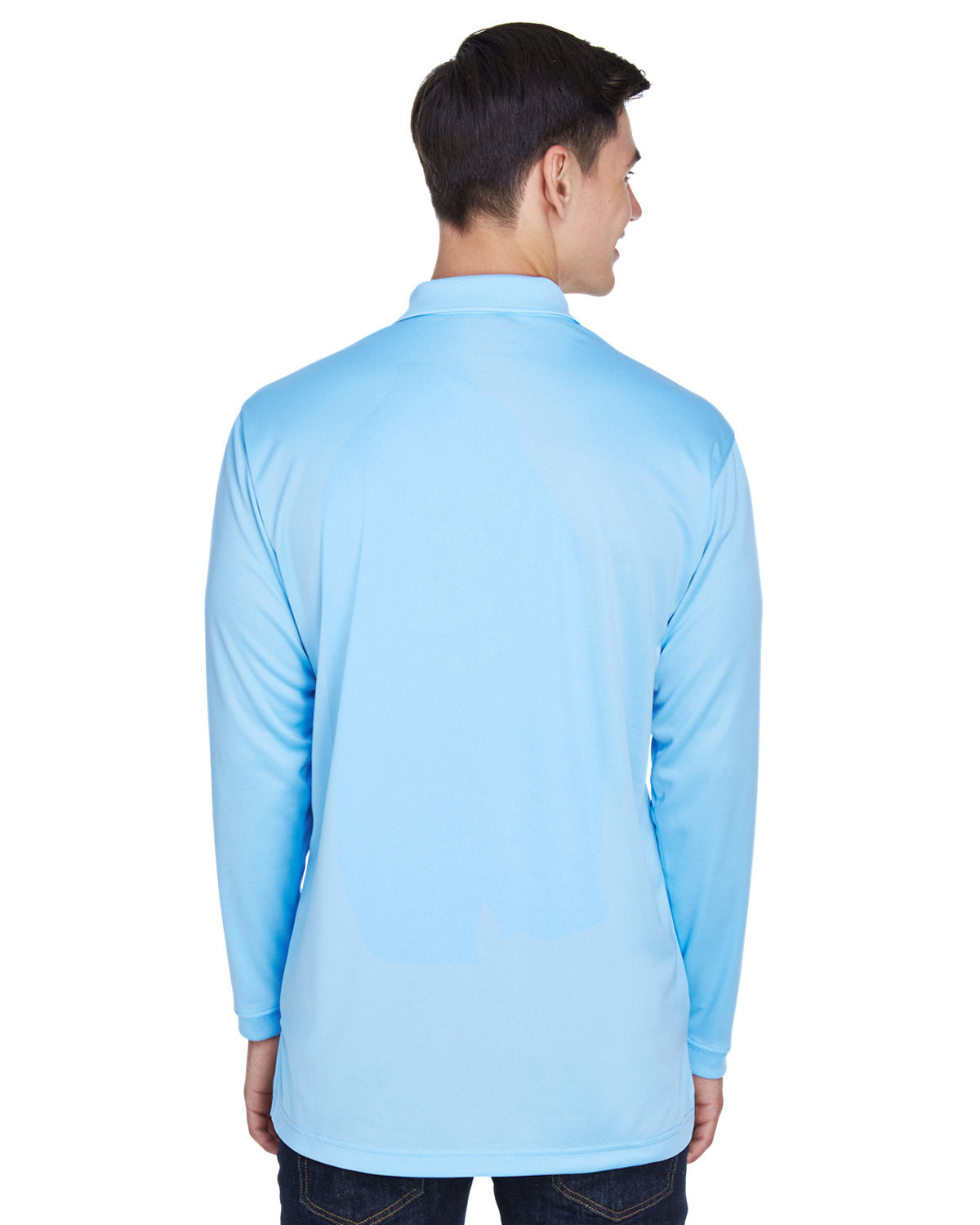 no-logo UltraClub Cool & Dry Sport Long-Sleeve Polo-Men's Polos-UltraClub-Thread Logic