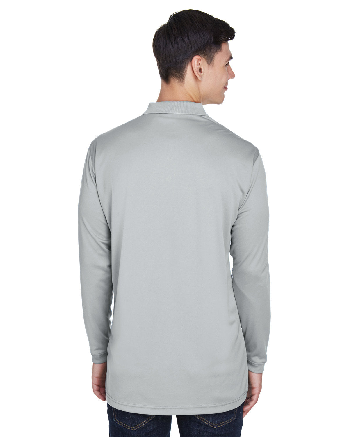 no-logo UltraClub Cool & Dry Sport Long-Sleeve Polo-Men's Polos-UltraClub-Thread Logic