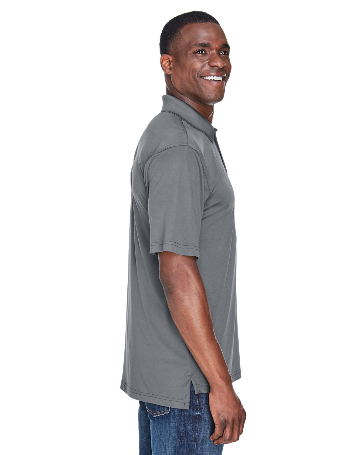 no-logo UltraClub Cool & Dry Sport Performance Interlock Polo-Men's Polos-UltraClub-Thread Logic