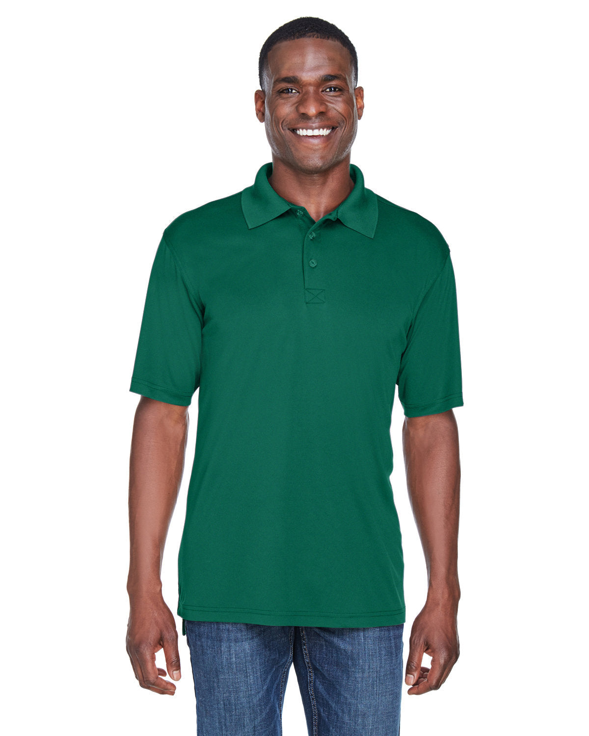  UltraClub Cool & Dry Sport Performance Interlock Polo-Men's Polos-UltraClub-Forest Green-S-Thread Logic
