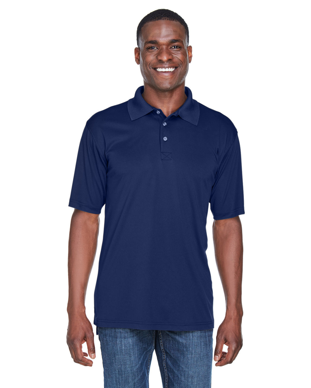  UltraClub Cool & Dry Sport Performance Interlock Polo-Men's Polos-UltraClub-Navy-S-Thread Logic
