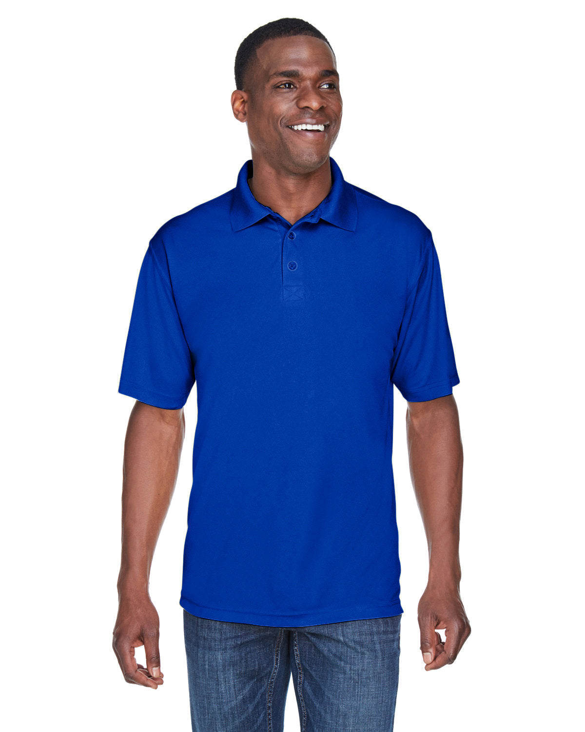  UltraClub Cool & Dry Sport Performance Interlock Polo-Men's Polos-UltraClub-Royal-S-Thread Logic