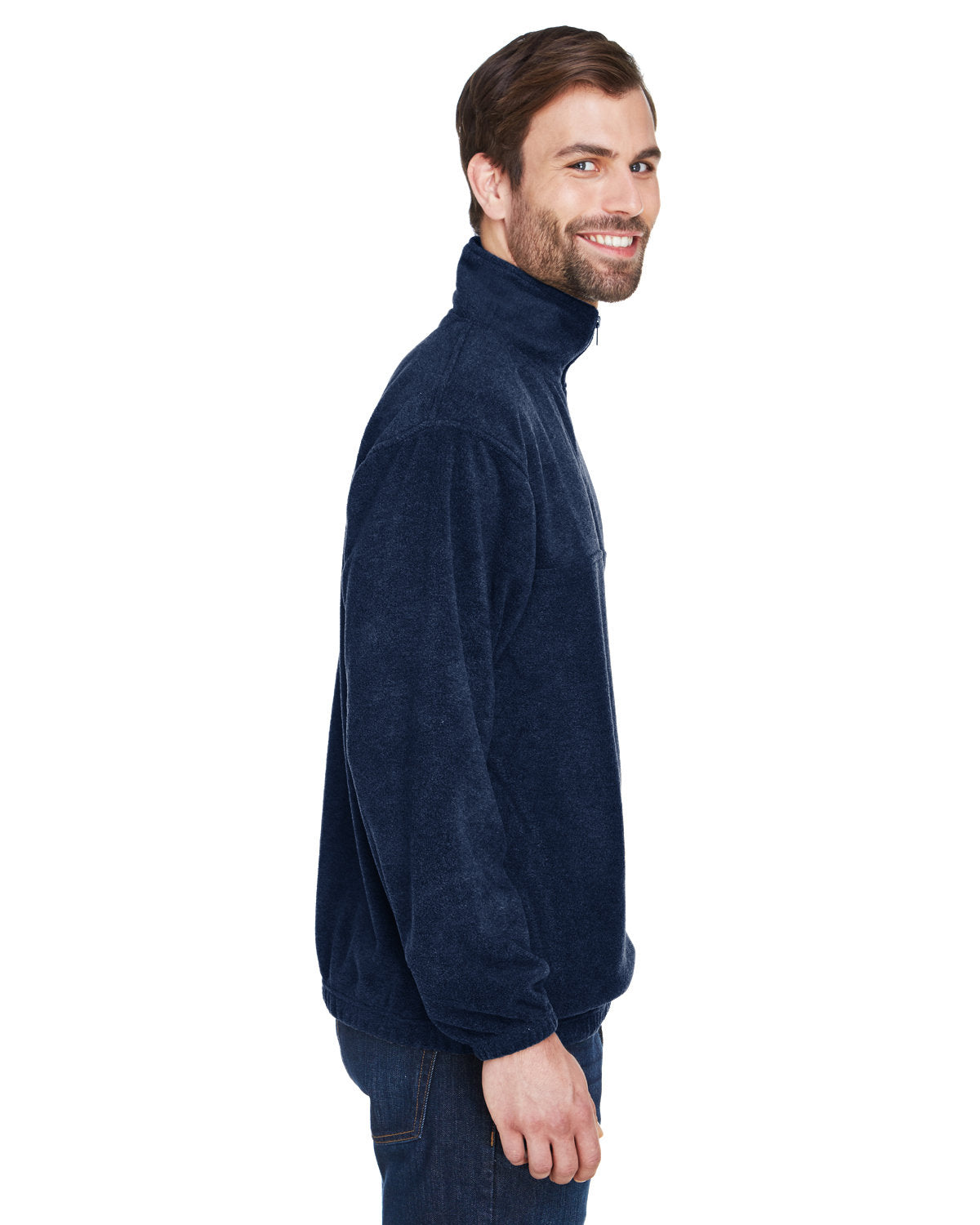 no-logo UltraClub Iceberg Fleece Quarter-Zip Pullover-Men's Layering-UltraClub-Thread Logic