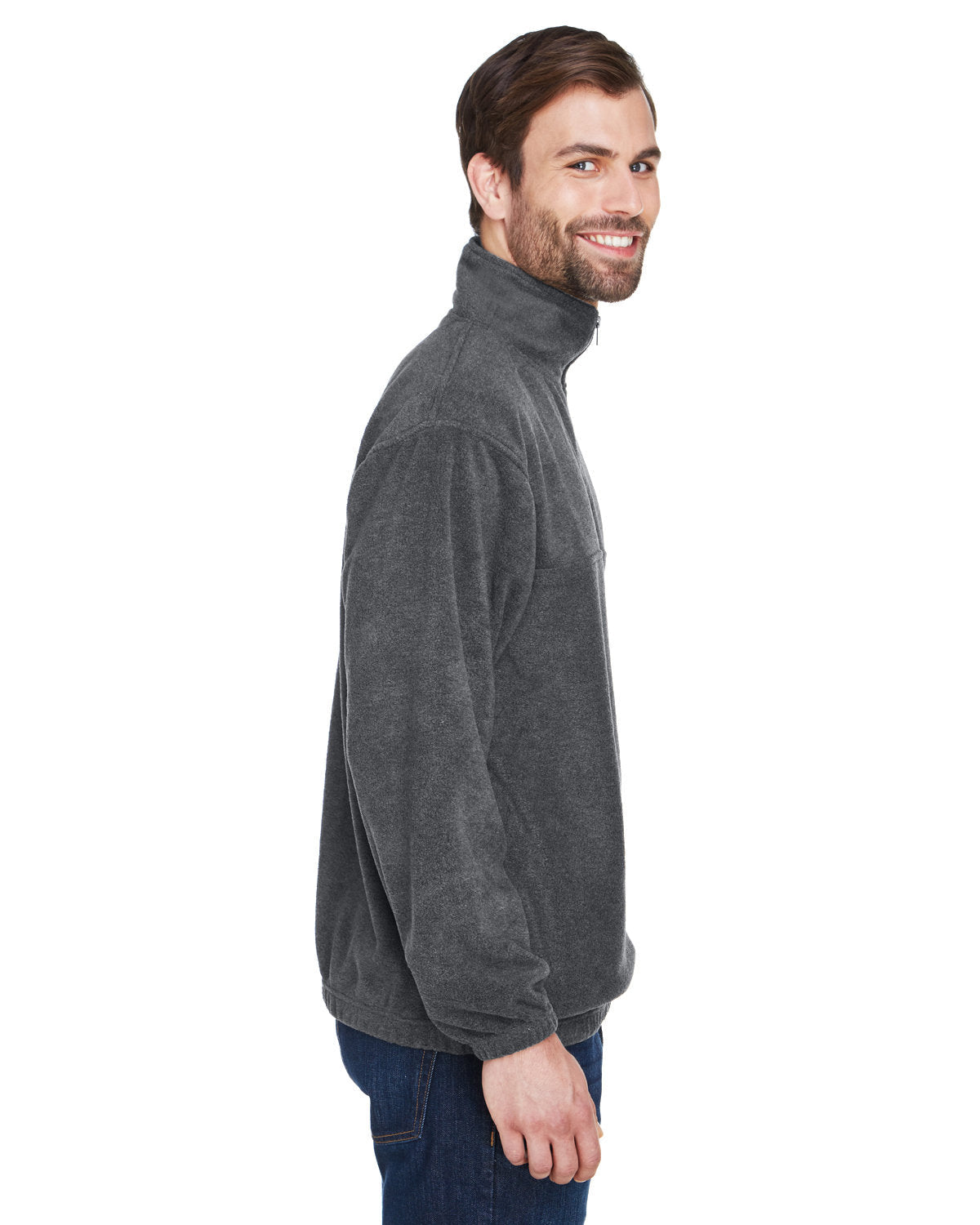 no-logo UltraClub Iceberg Fleece Quarter-Zip Pullover-Men's Layering-UltraClub-Thread Logic