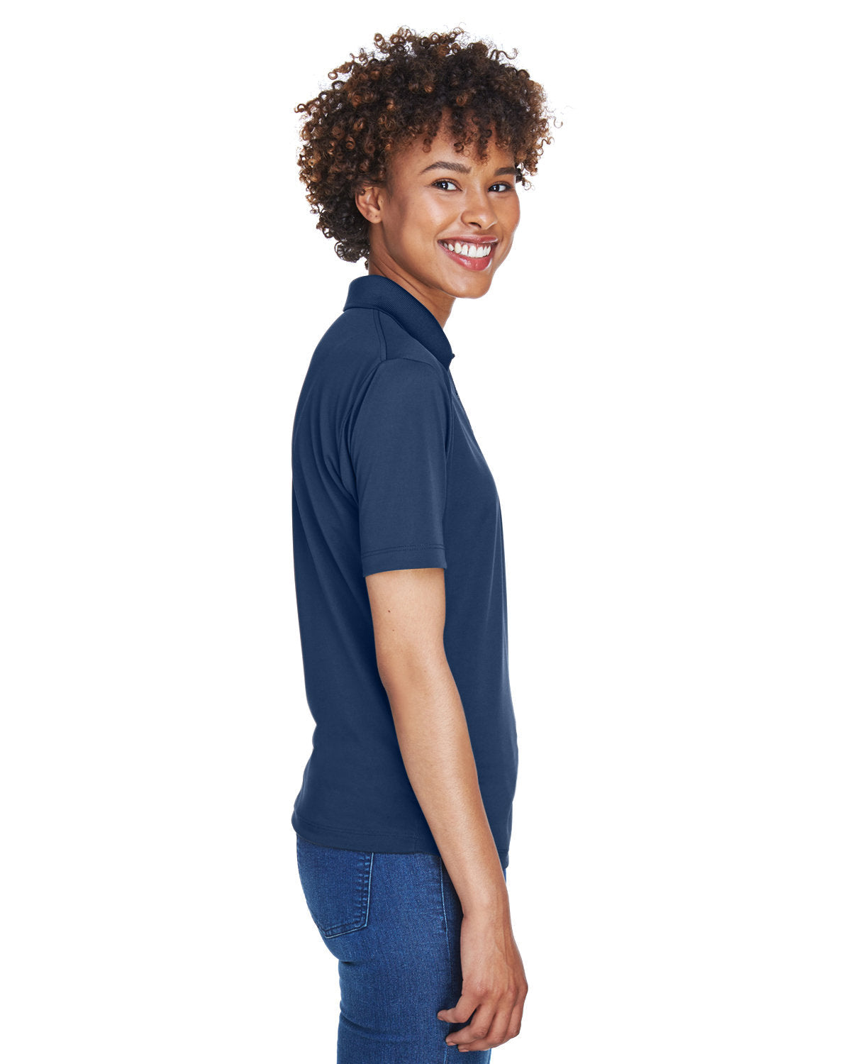 no-logo UltraClub Ladies Cool & Dry 8-Star Elite Performance Interlock Polo-Ladies Polos-UltraClub-Thread Logic