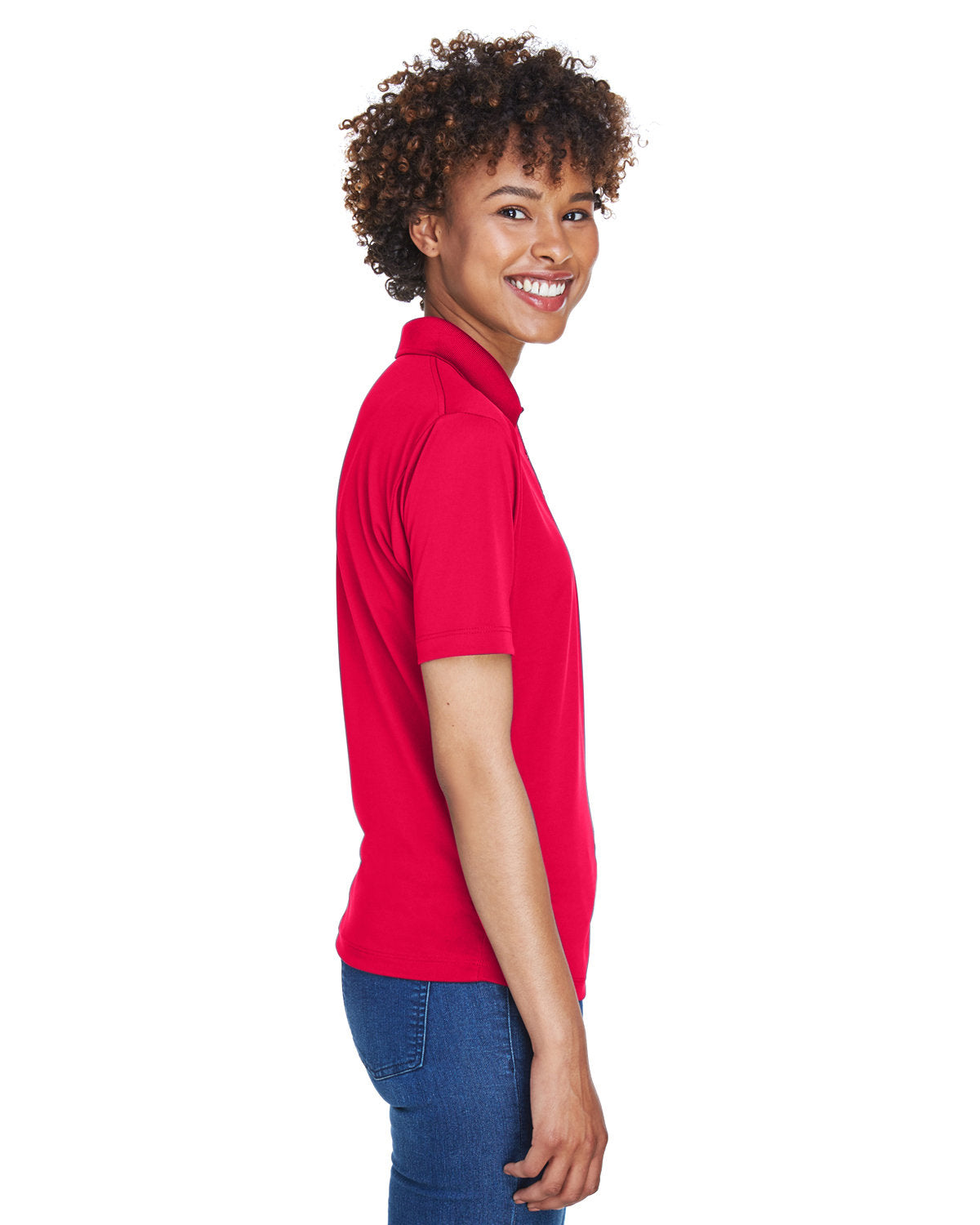 no-logo UltraClub Ladies Cool & Dry 8-Star Elite Performance Interlock Polo-Ladies Polos-UltraClub-Thread Logic