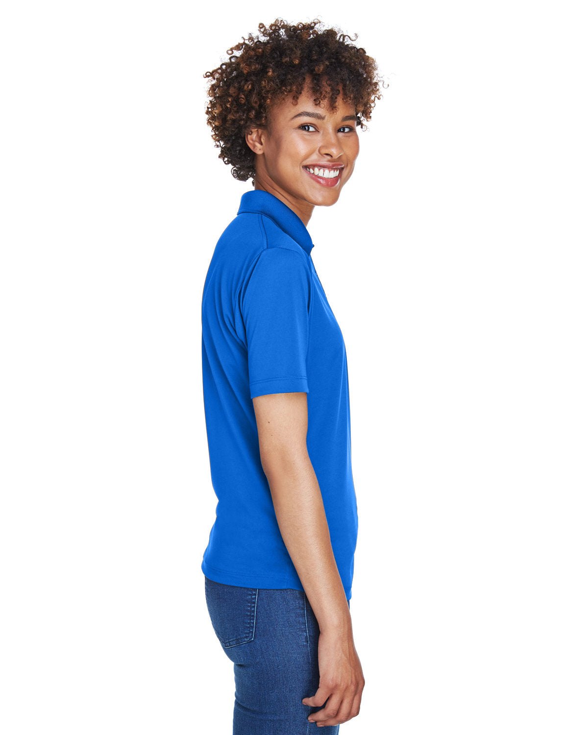 no-logo UltraClub Ladies Cool & Dry 8-Star Elite Performance Interlock Polo-Ladies Polos-UltraClub-Thread Logic