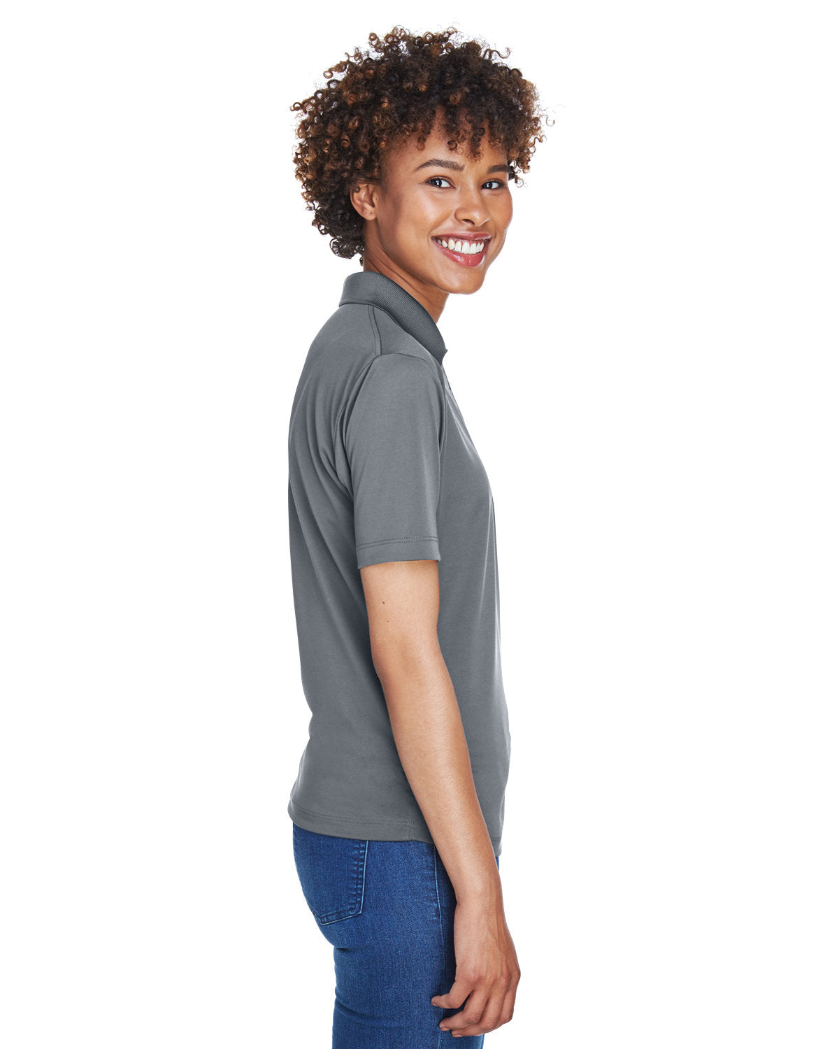 no-logo UltraClub Ladies Cool & Dry 8-Star Elite Performance Interlock Polo-Ladies Polos-UltraClub-Thread Logic