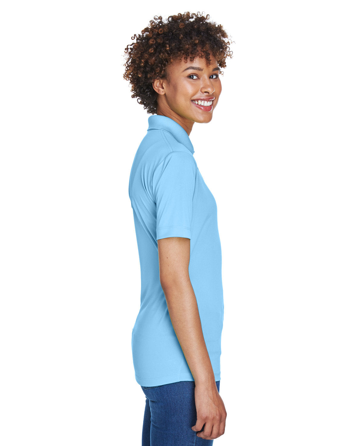 no-logo UltraClub Ladies Cool & Dry 8-Star Elite Performance Interlock Polo-Ladies Polos-UltraClub-Thread Logic