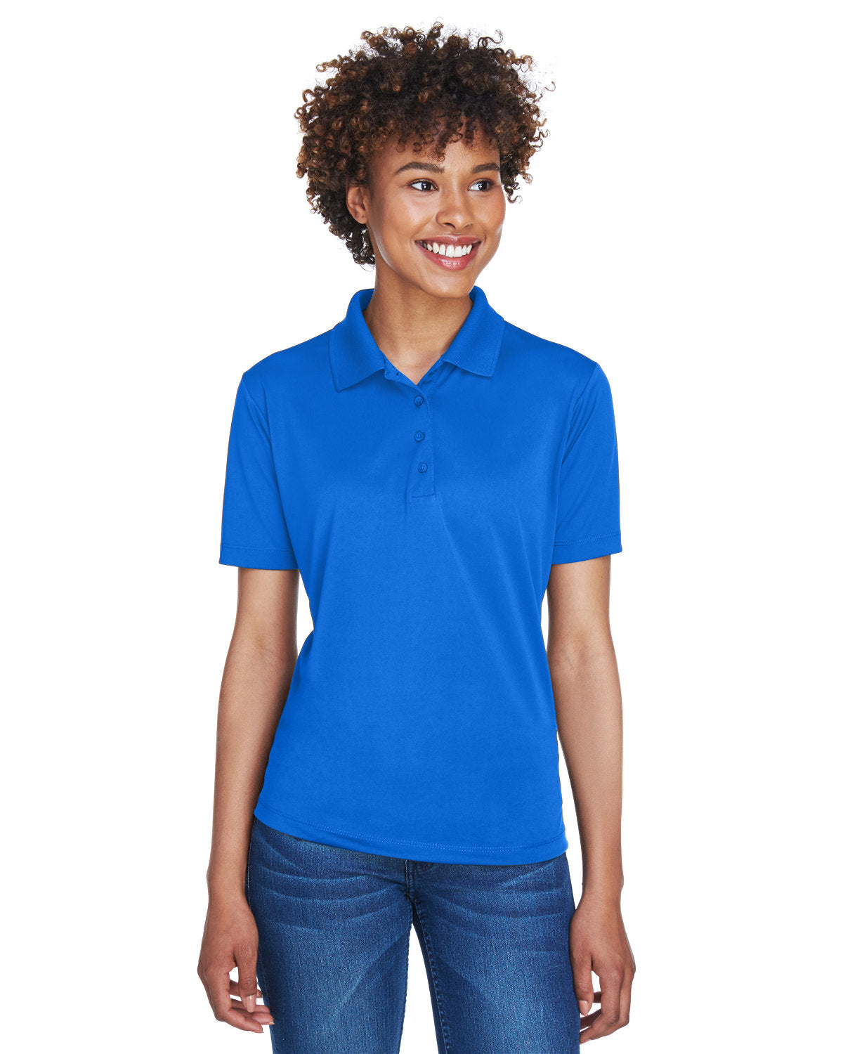  UltraClub Ladies Cool & Dry 8-Star Elite Performance Interlock Polo-Ladies Polos-UltraClub-Royal-S-Thread Logic