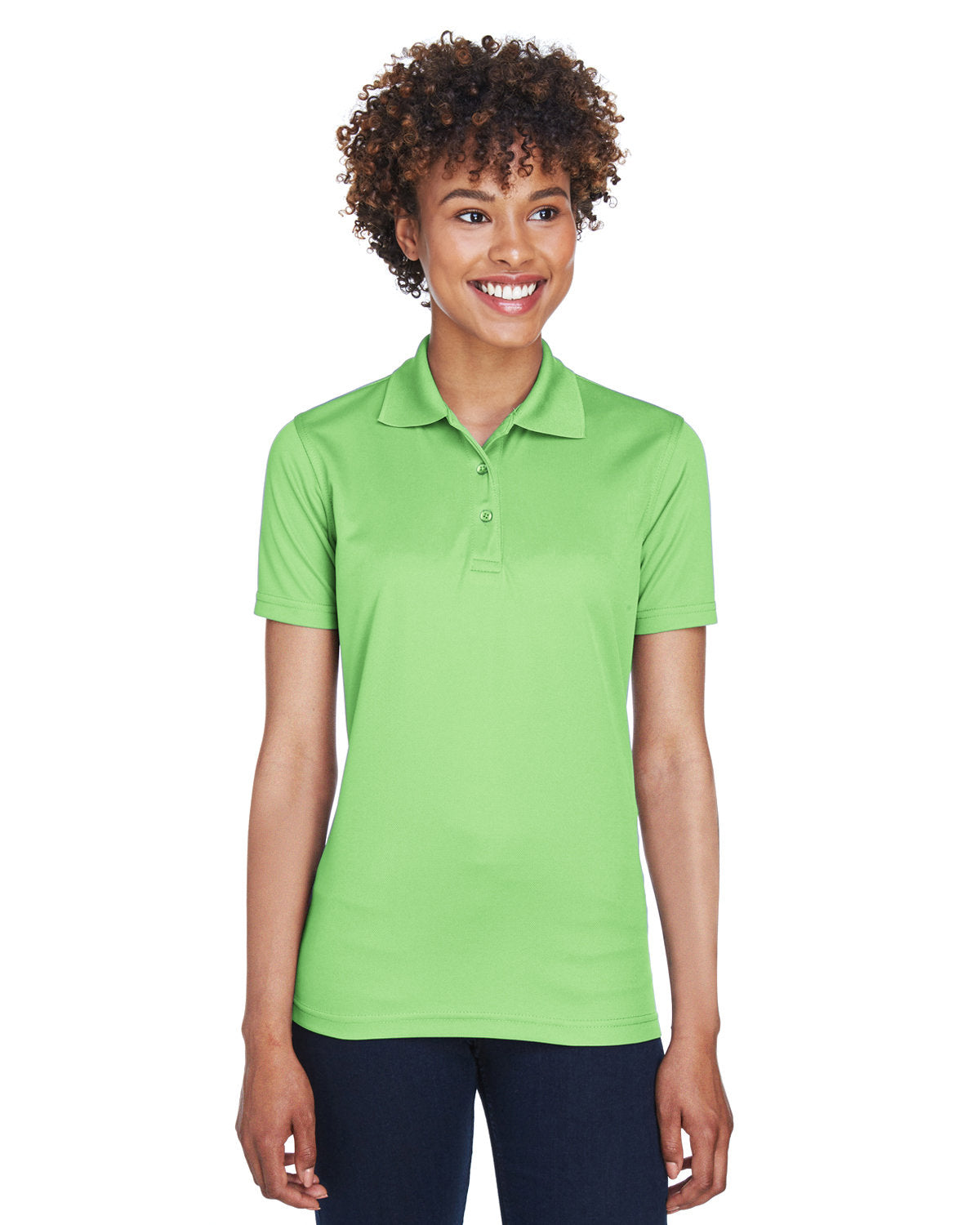  UltraClub Ladies Cool & Dry Mesh Pique Polo-Ladies Polos-UltraClub-Light Green-S-Thread Logic
