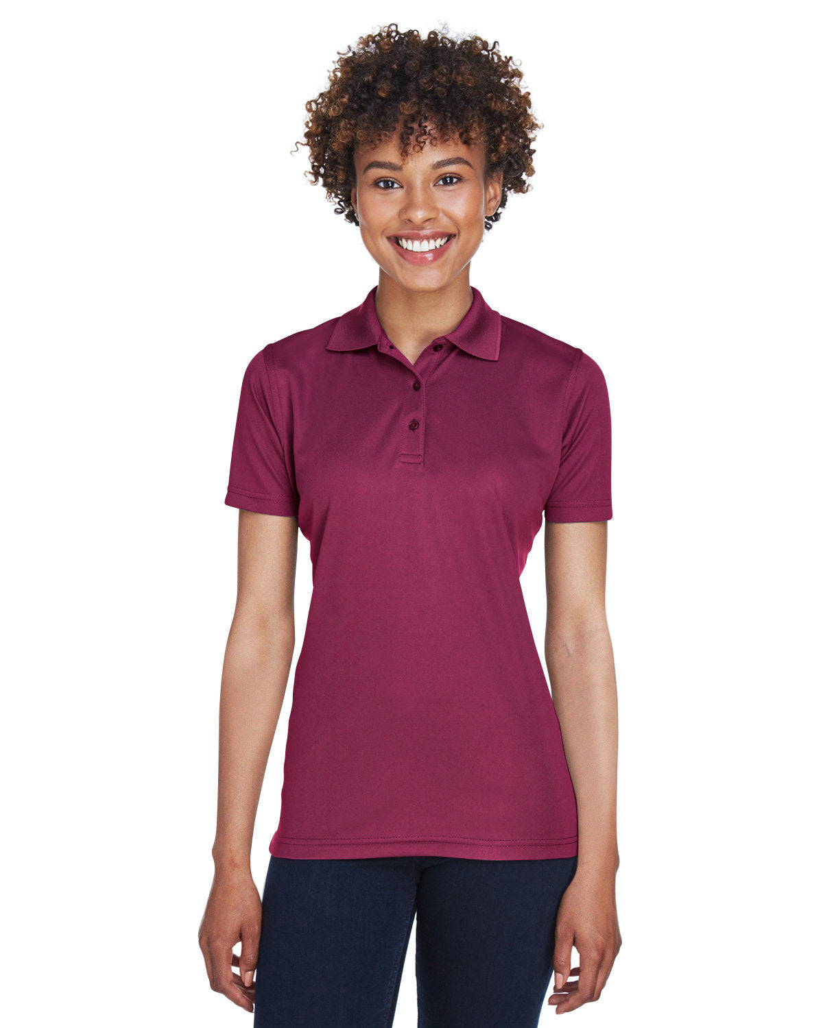  UltraClub Ladies Cool & Dry Mesh Pique Polo-Ladies Polos-UltraClub-Maroon-S-Thread Logic