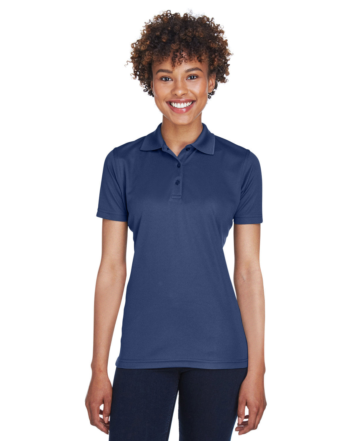  UltraClub Ladies Cool & Dry Mesh Pique Polo-Ladies Polos-UltraClub-Navy-S-Thread Logic