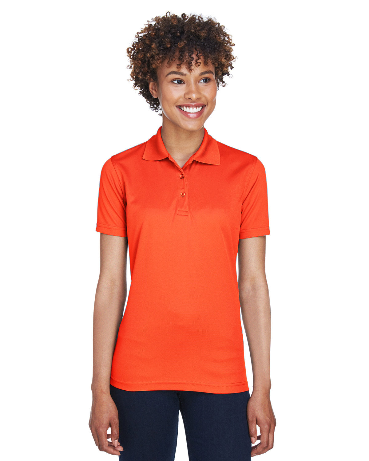  UltraClub Ladies Cool & Dry Mesh Pique Polo-Ladies Polos-UltraClub-Orange-S-Thread Logic
