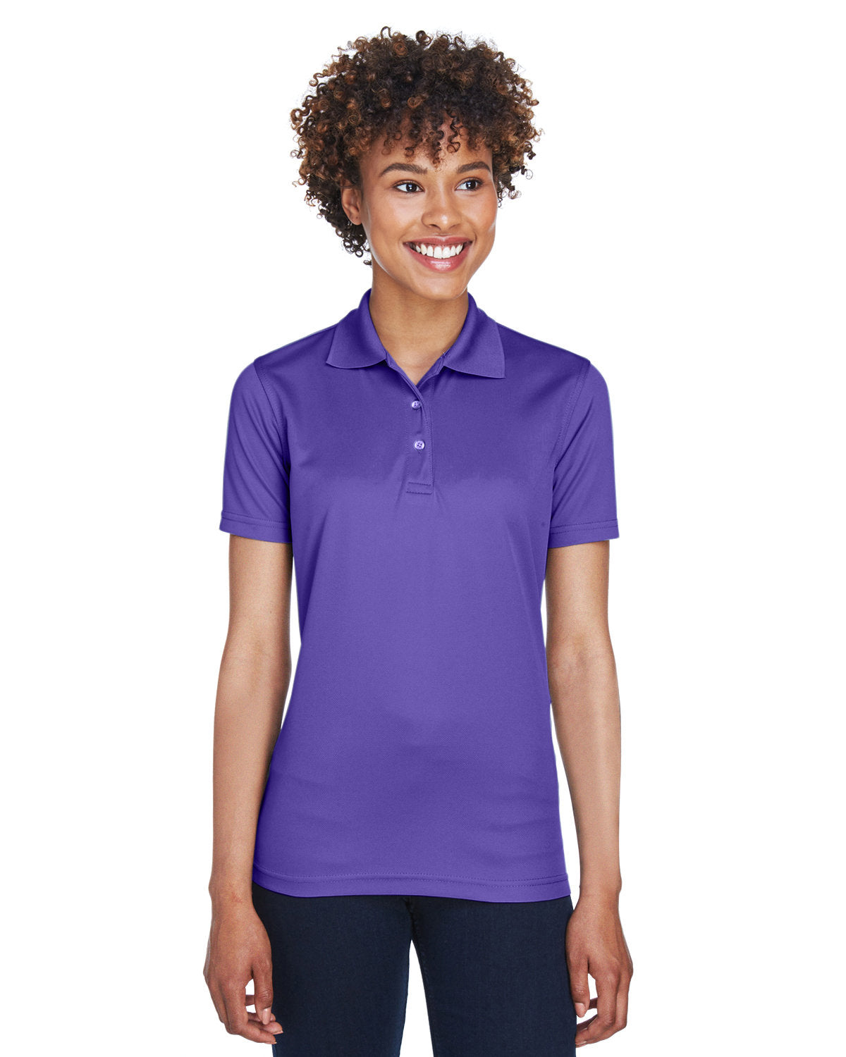  UltraClub Ladies Cool & Dry Mesh Pique Polo-Ladies Polos-UltraClub-Purple-S-Thread Logic