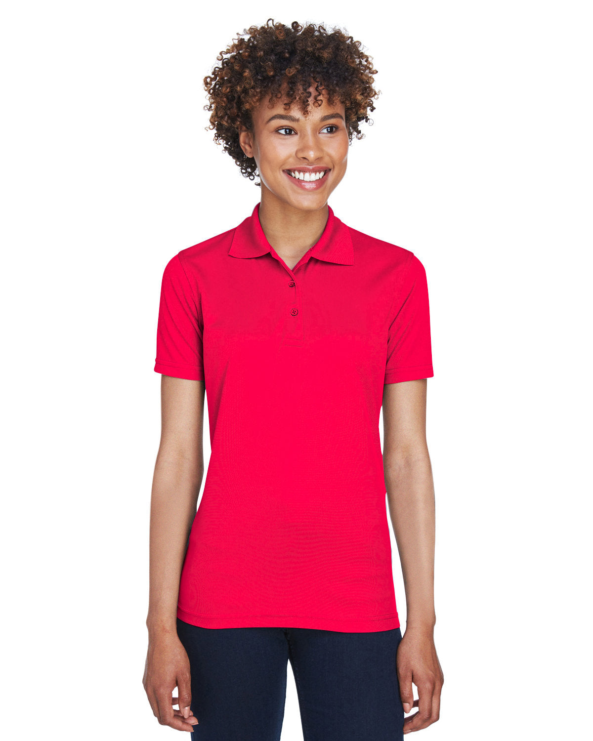  UltraClub Ladies Cool & Dry Mesh Pique Polo-Ladies Polos-UltraClub-Red-S-Thread Logic