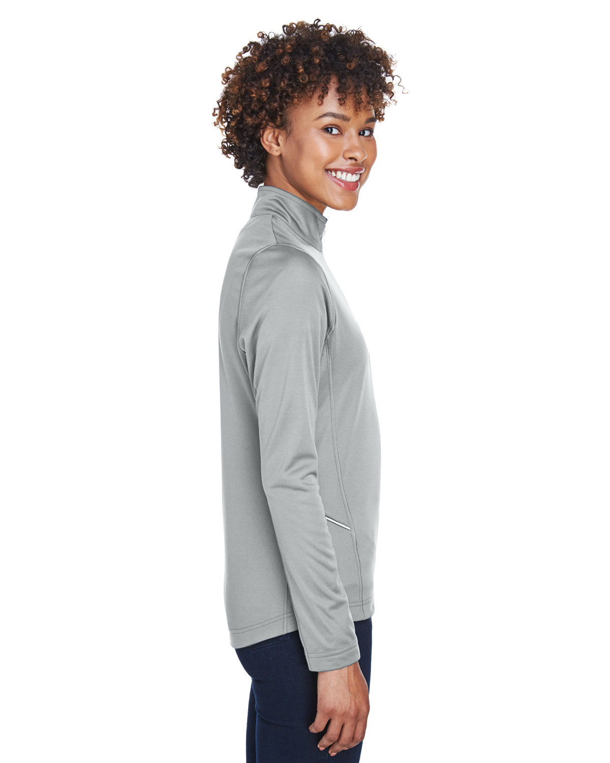 no-logo UltraClub Ladies Cool & Dry Sport Quarter-Zip Pullover-Ladies Layering-UltraClub-Thread Logic