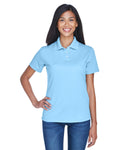  UltraClub Ladies Cool & Dry Stain-Release Performance Polo-Ladies Polos-UltraClub-Columbia Blue-S-Thread Logic