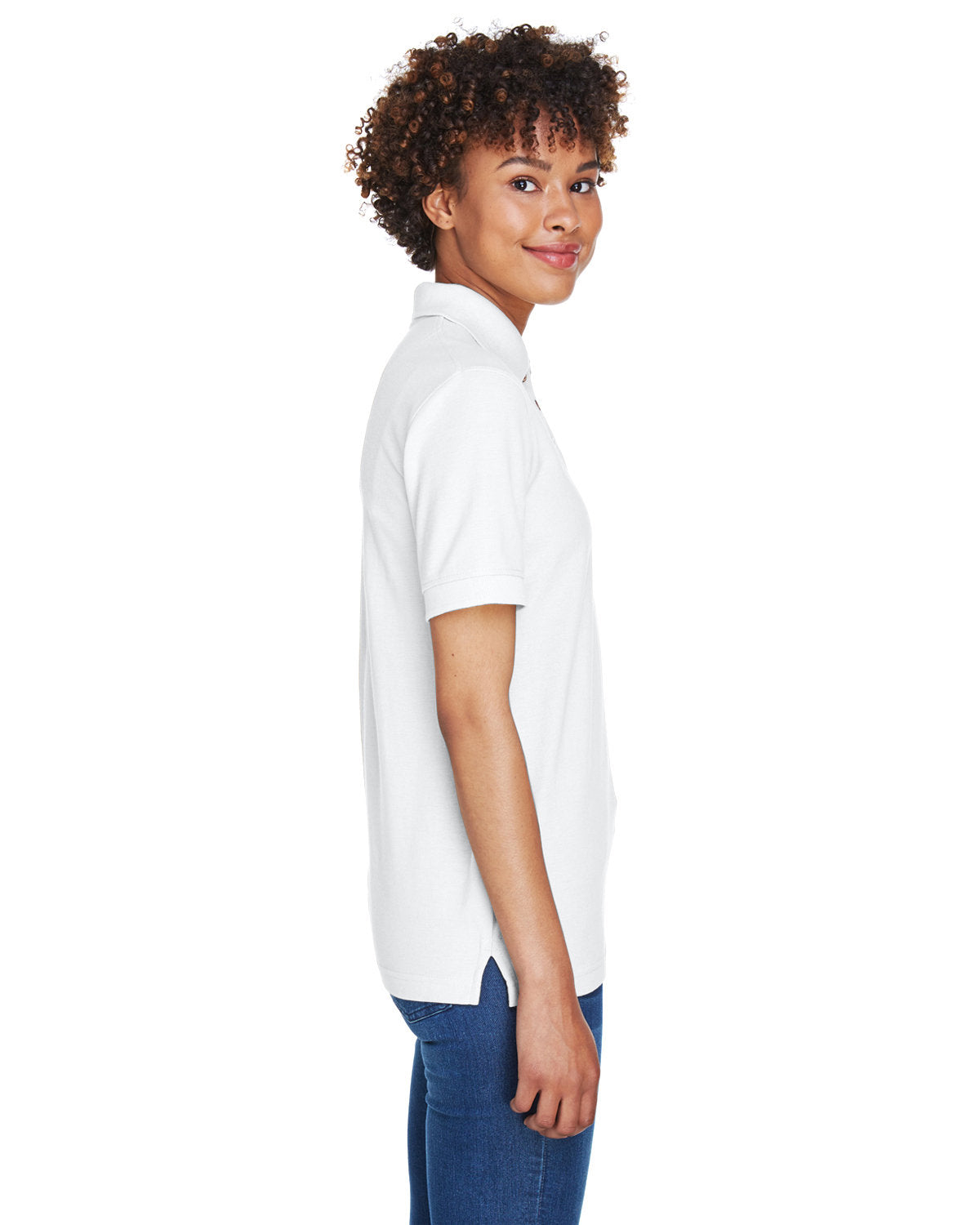 no-logo UltraClub Ladies Whisper Pique Polo-Ladies Polos-UltraClub-Thread Logic