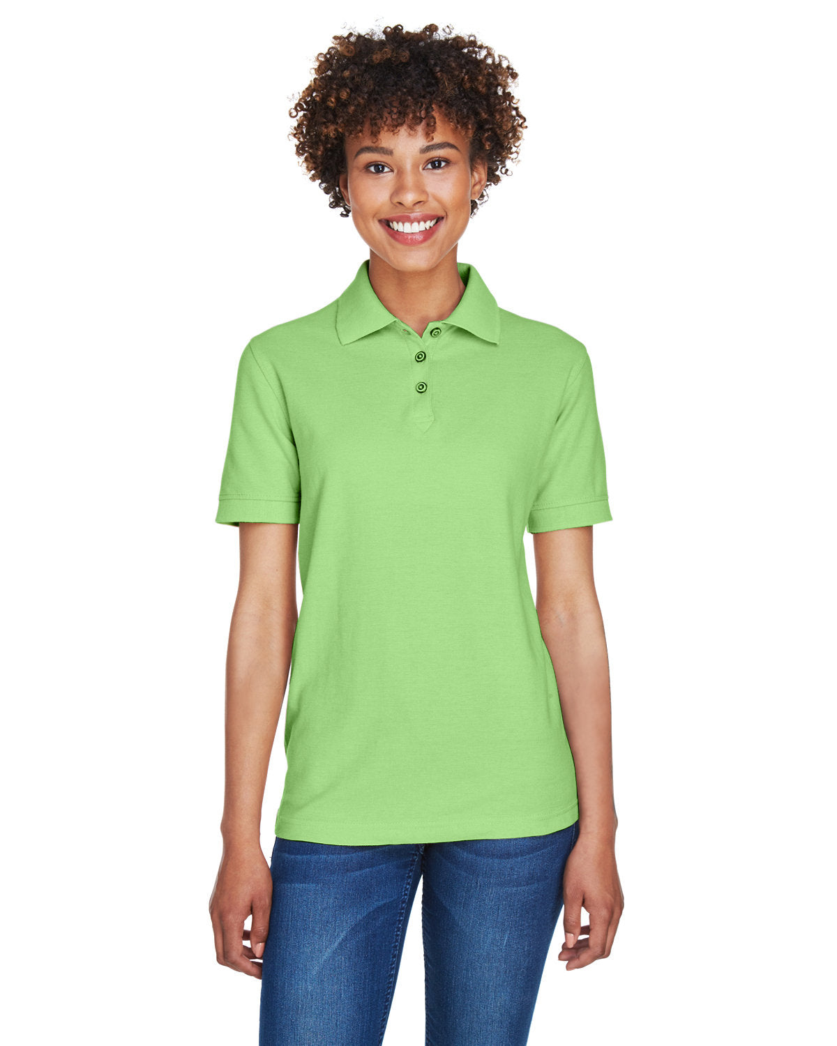  UltraClub Ladies Whisper Pique Polo-Ladies Polos-UltraClub-Apple-XS-Thread Logic