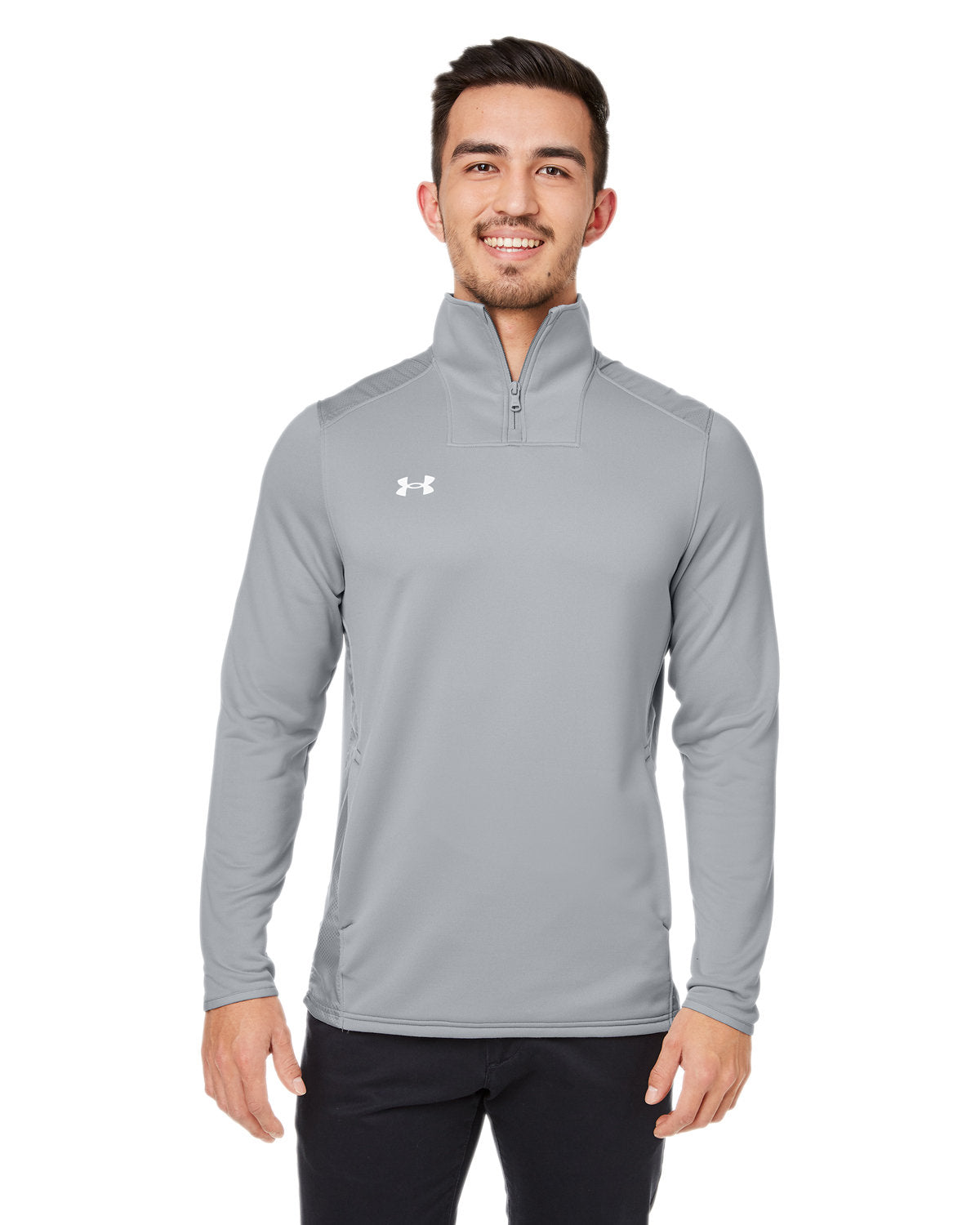  Under Armour Command Quarter-Zip-Knits and Layering-Under Armour-Grey/White-S-Thread Logic
