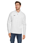  Under Armour Hustle Quarter-Zip Pullover Sweatshirt-Men's Layering-Under Armour-White/Graphite-S-Thread Logic