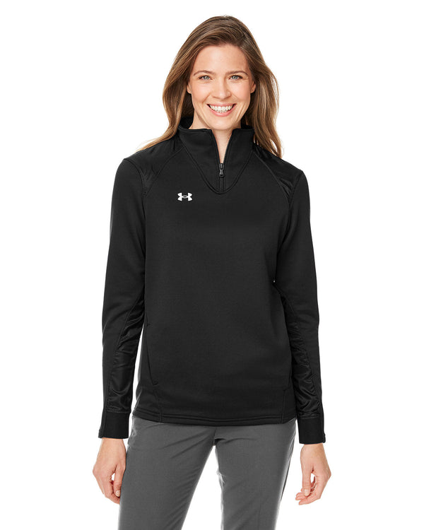  Under Armour Ladies Command Quarter-Zip-Knits and Layering-Under Armour-Black/White-XS-Thread Logic