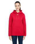  Under Armour Ladies Hustle Pullover Hooded Sweatshirt-Ladies Layering-Under Armour-Red/White-S-Thread Logic