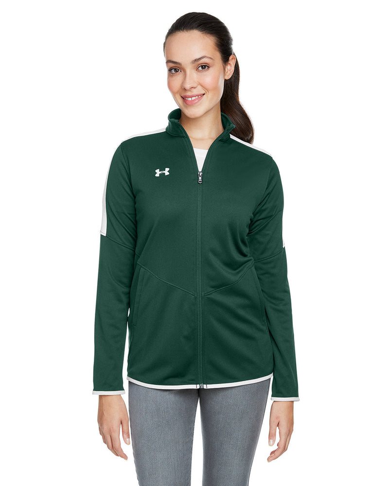  Under Armour Ladies Rival Knit Jacket-Ladies Layering-Under Armour-Forest Green-S-Thread Logic