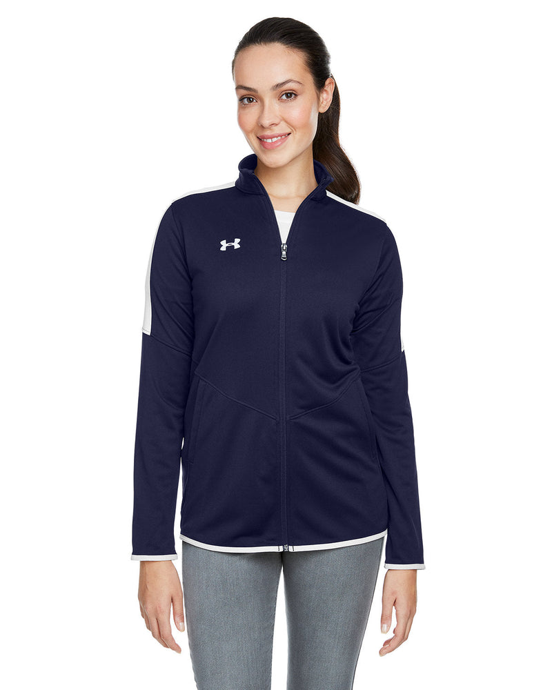  Under Armour Ladies Rival Knit Jacket-Ladies Layering-Under Armour-Midnight Navy-S-Thread Logic