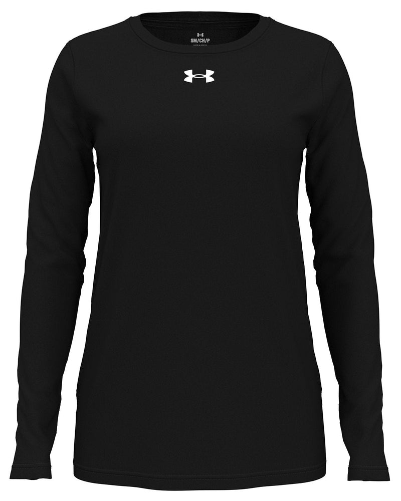  Under Armour Ladies Team Tech Long-Sleeve T-Shirt-Under Armour-Black/White-XS-Thread Logic