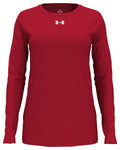  Under Armour Ladies Team Tech Long-Sleeve T-Shirt-Under Armour-Red/White-XS-Thread Logic
