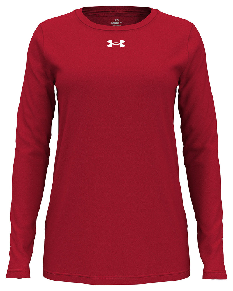  Under Armour Ladies Team Tech Long-Sleeve T-Shirt-Under Armour-Red/White-XS-Thread Logic