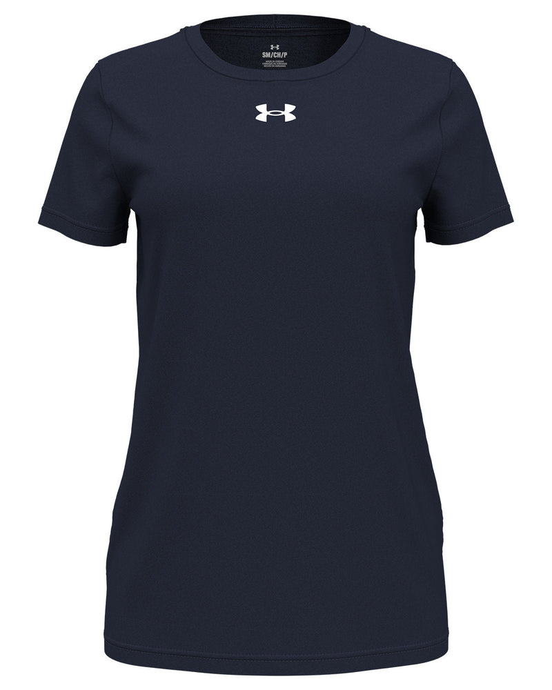Under Armour Ladies Team Tech T-Shirt-Under Armour-Midnight Navy/White-XS-Thread Logic