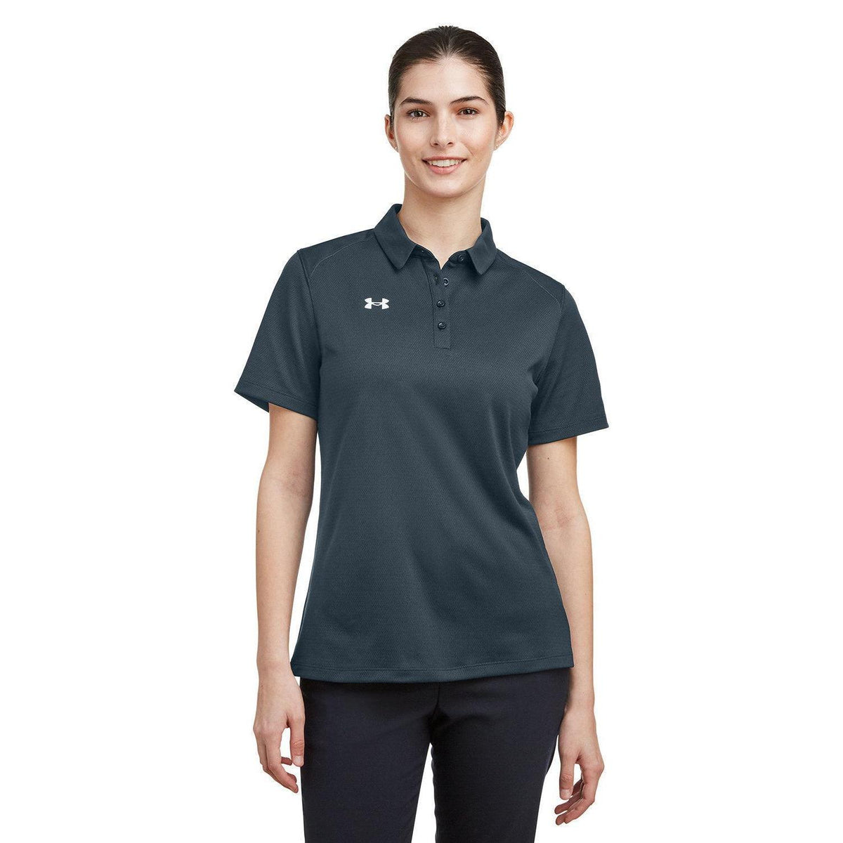 no-logo  Under Armour Ladies Tech Polo-Under Armour-Grey/White-XS-Thread Logic